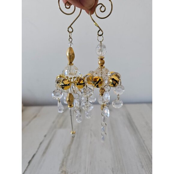 Vintage Bell plastic crystal ornament set chandelier Xmas tree - Picture 1 of 11